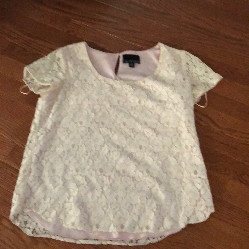 Pink and cream lace top